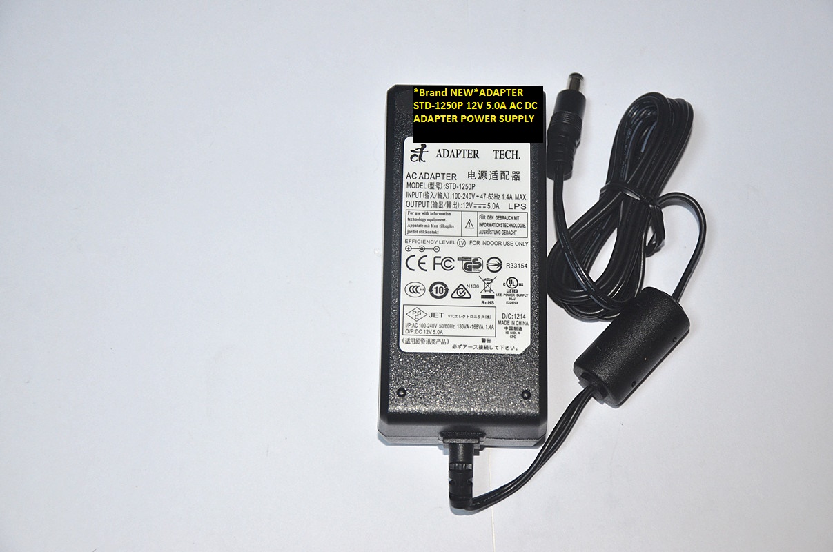 *Brand NEW*12V 5.0A ADAPTER STD-1250P AC DC ADAPTER POWER SUPPLY